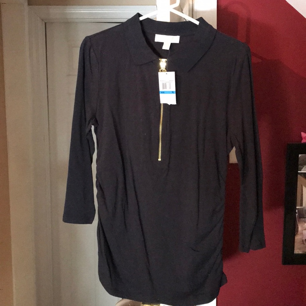 Michael Kors 3/4 sleeve navy top